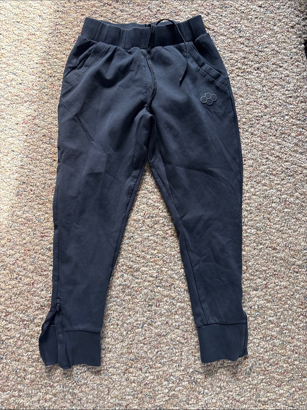 RUDIS Men's Black Performance Jogger Sweatpants with Hex Accent